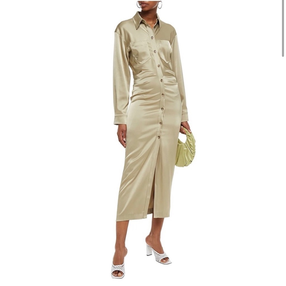 Nanushka Kinsley shirt dress - Sage
